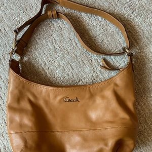 brown leather coach bag